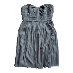J. Crew Weddings & Parties Gray Silk‎ Strapless Dress Size 10